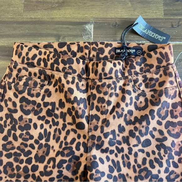 Blank NYC Leopard Print Faux Suede Flare Leg , Pull-on Pants - Picture 10 of 14